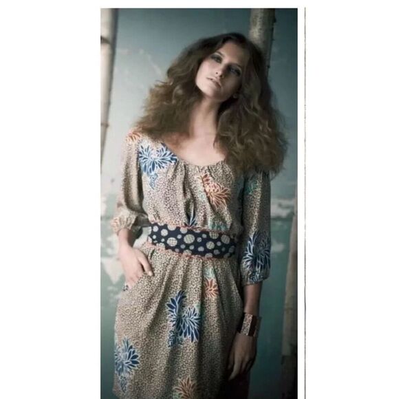 Anthropologie Corey Lynn Calter Floral Print Belted Fluttering Obi Dress Size 6 - Picture 12 of 12